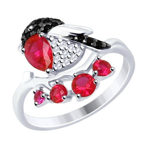 Кольцо из родированого серебра 925 пробы 94012493