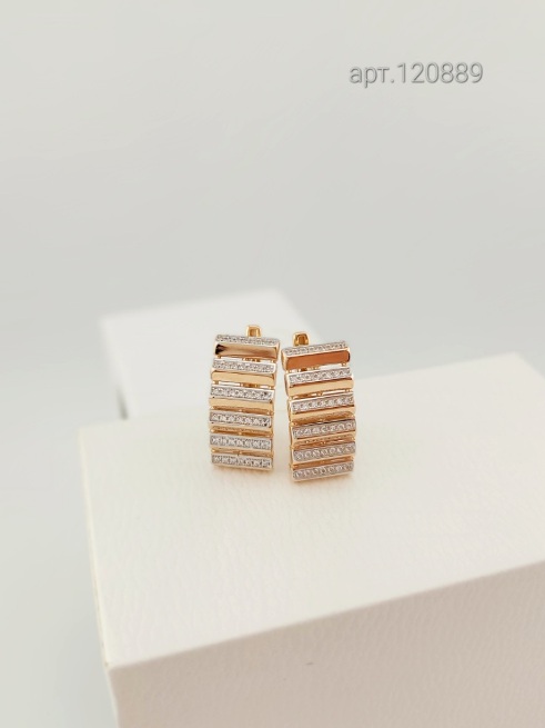 Серьги с английским замком женские из золота 585 пробы 120889