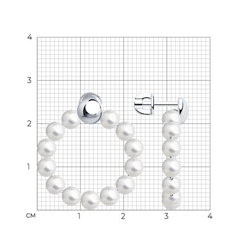 Пусеты из родированого серебра 925 пробы 94024814