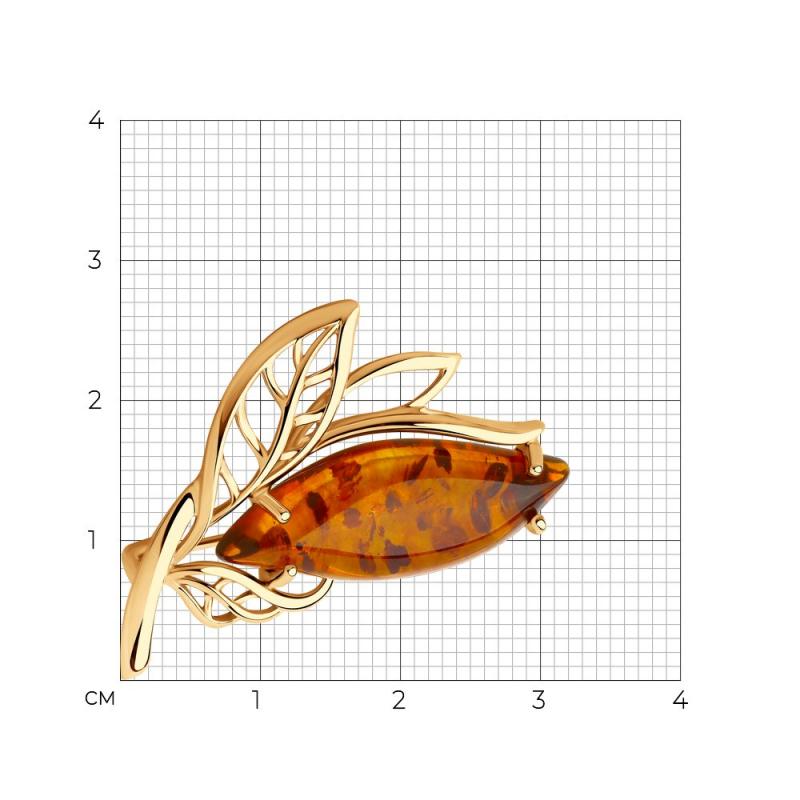 Брошь из красного золота 585 пробы 740305