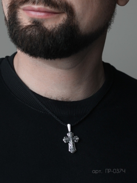 Крест из черненого серебра 925 пробы ПР-037Ч