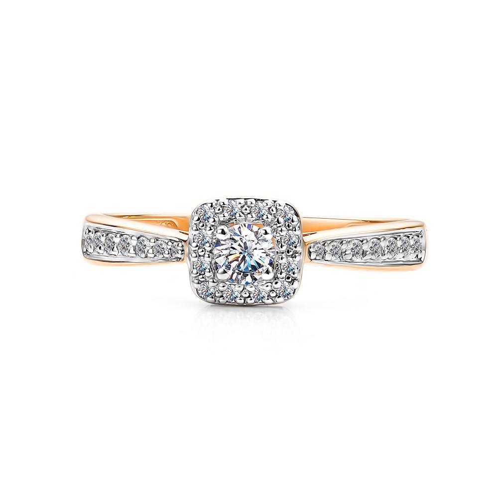 Кольцо из красного золота 585 пробы 15677-100 с бриллиантом