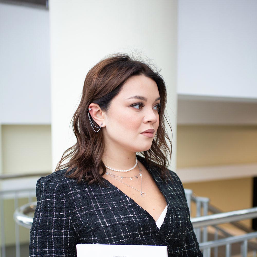 Колье из родированого серебра 925 пробы 0320383-00245