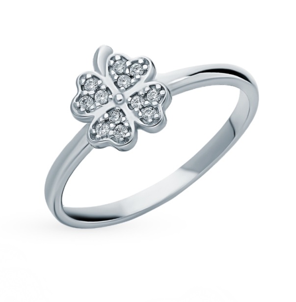 Кольцо из родированого серебра 925 пробы 0101279-00775