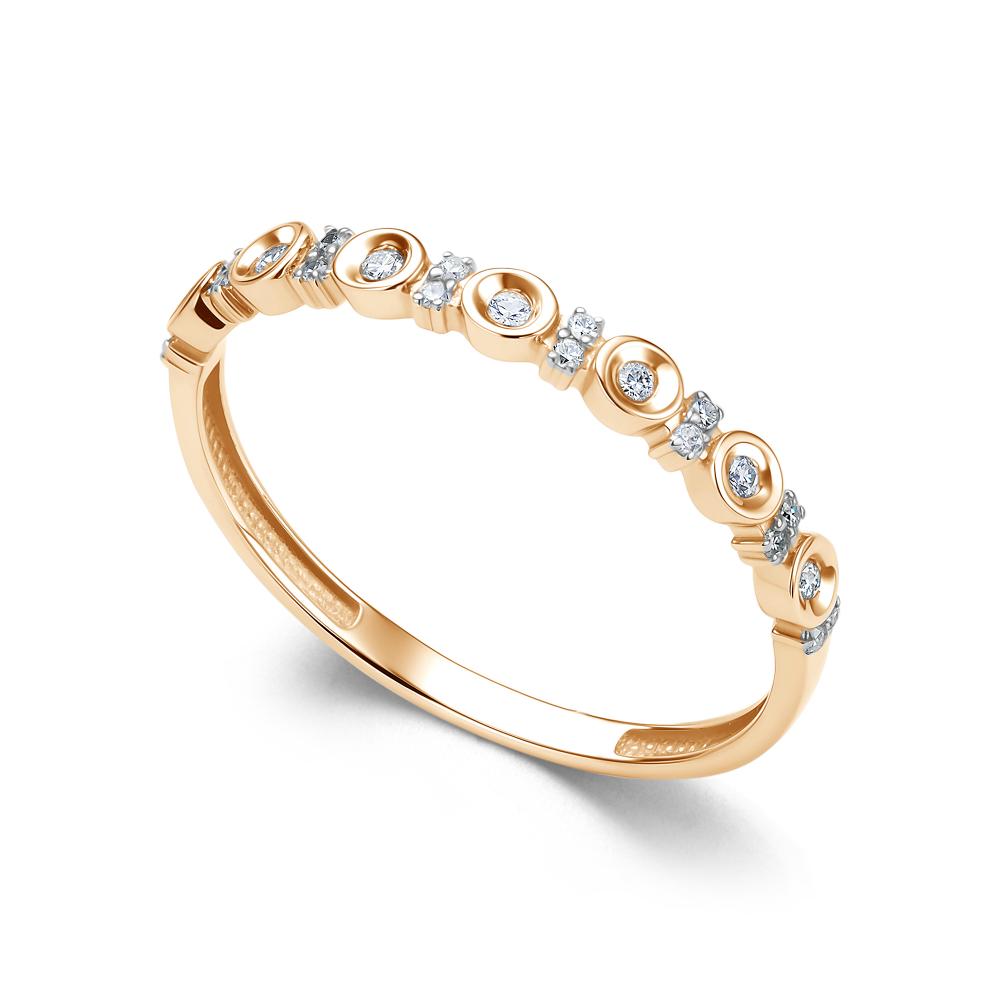 Кольцо из красного золота 585 пробы 16444-100 с бриллиантами