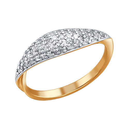 Кольцо из красного золота 585 пробы 1010546 с бриллиантами