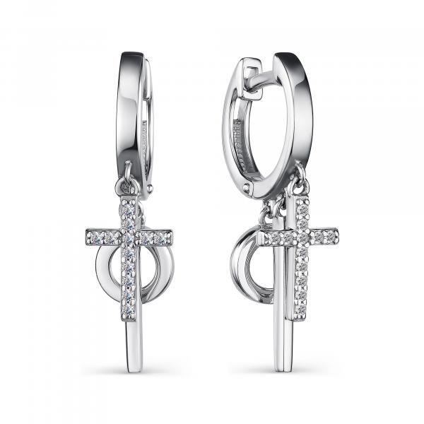 Серьги из серебра 02-2114/00КЦ-00