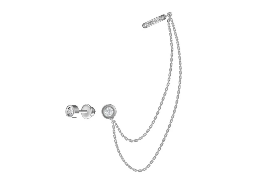 Пусеты из родированого серебра 925 пробы 6021529-00775