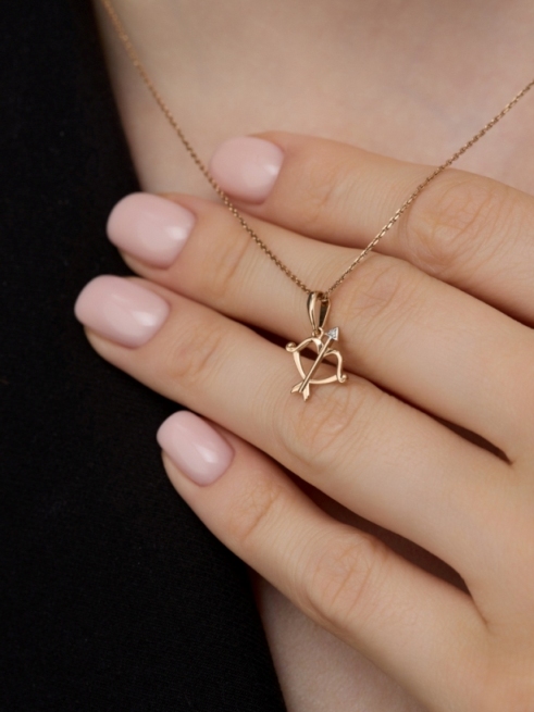 Подвеска из красного золота 585 пробы 34197-100 с бриллиантом