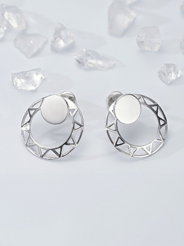 Пусеты из родированого серебра 925 пробы 3001049136