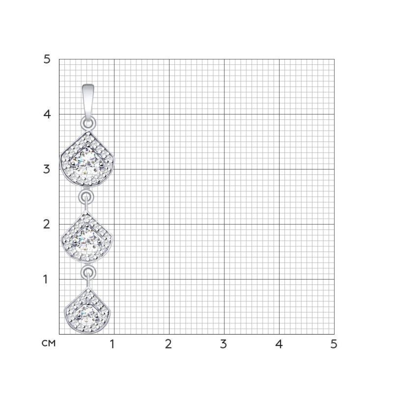 Подвеска из родированого серебра 925 пробы 89030031