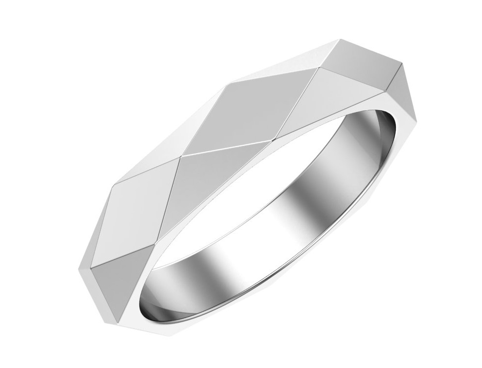 Кольцо из родированого серебра 925 пробы 1000028-00245