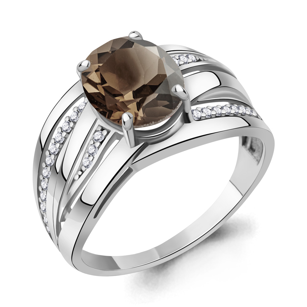 Кольцо из родированого серебра 925 пробы 6579201А