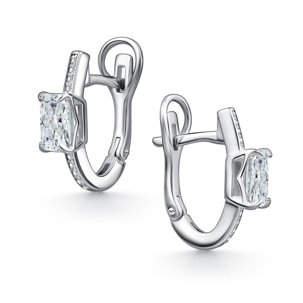 Серьги из родированого серебра 925 пробы 02-4761/00БТ-00