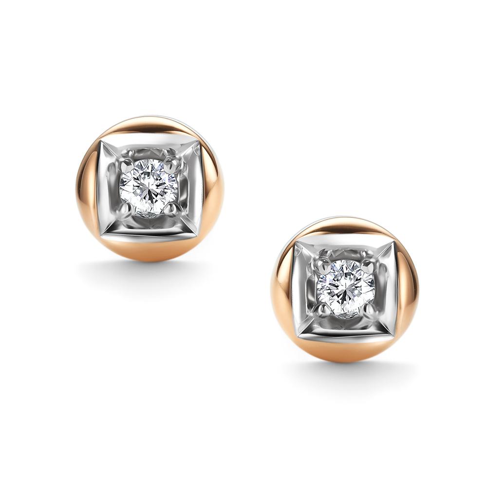 Серьги пусеты гвоздики из золота 585 пробы 26254-100