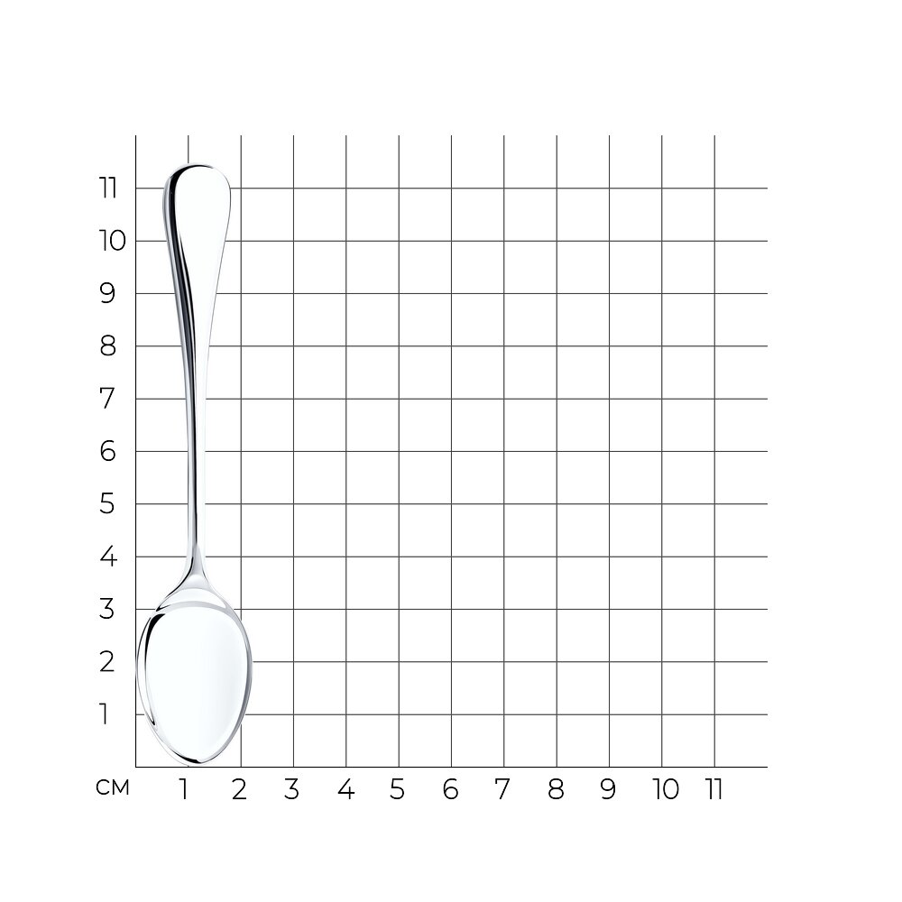 Ложка из родированого серебра 925 пробы 2301020007