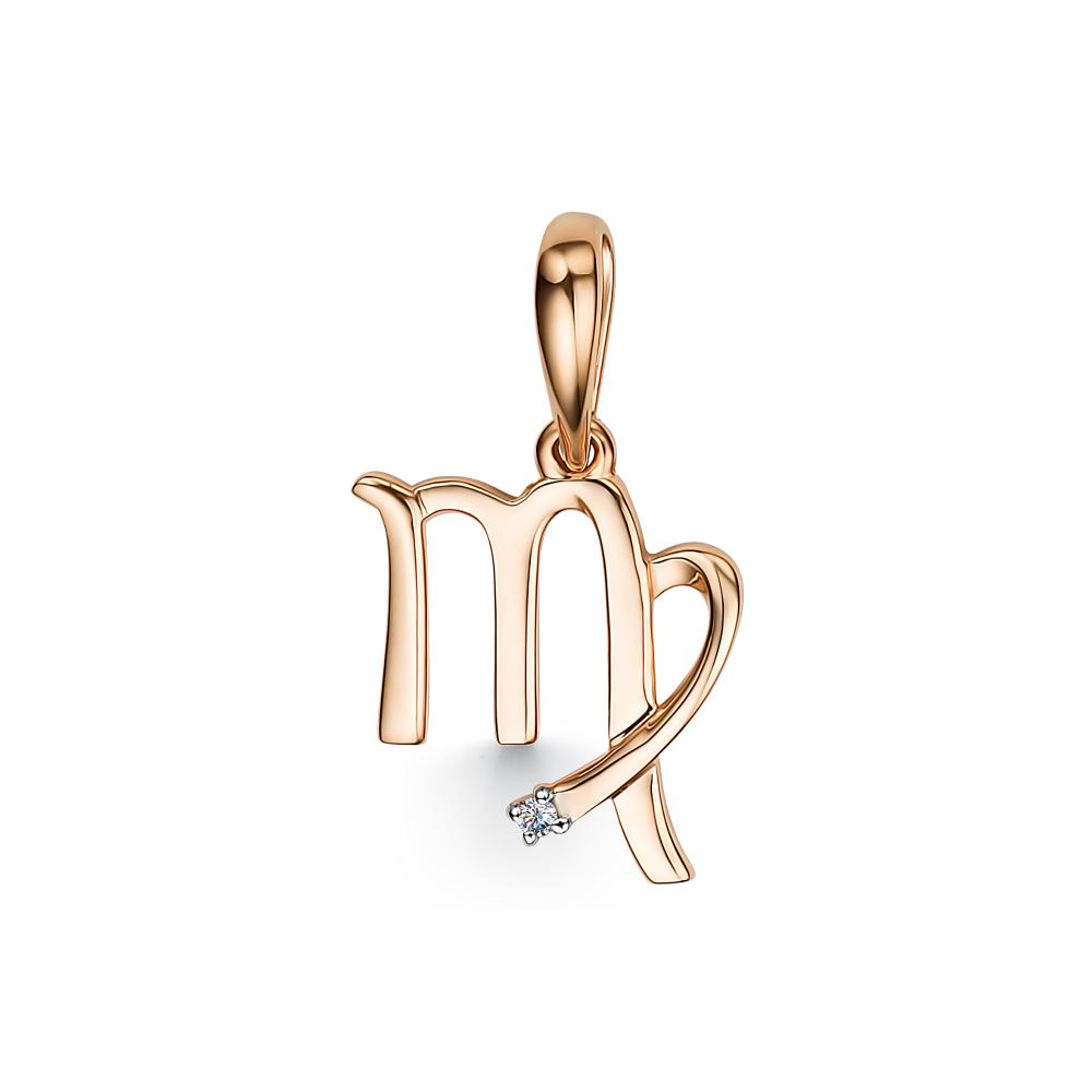 Подвеска из красного золота 585 пробы 34213-100 с бриллиантом