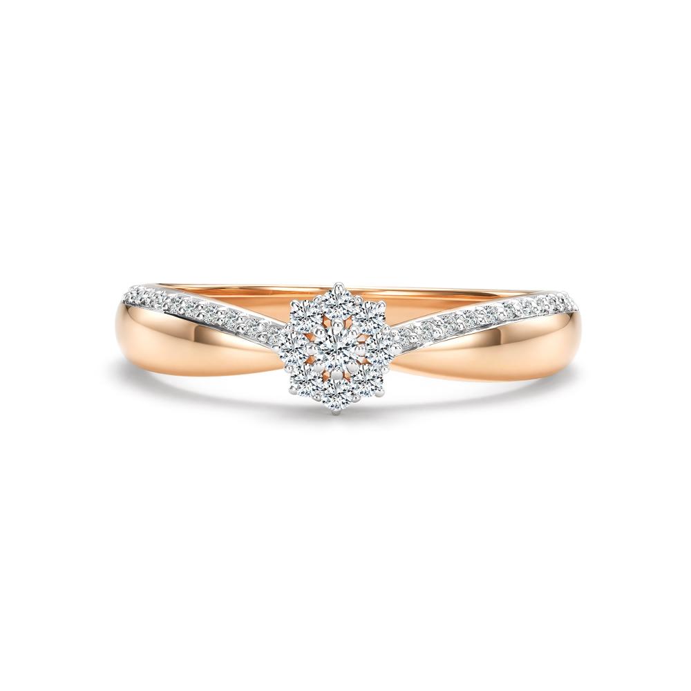 Кольцо из красного золота 585 пробы 17259-100 с бриллиантами