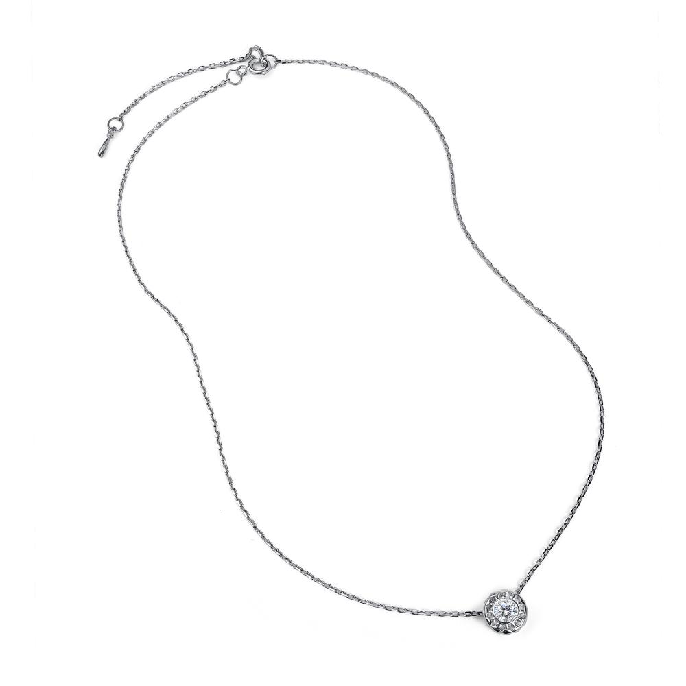 Колье из родированного серебра 925 пробы 06-5221/00КЦ-00 с фианитом