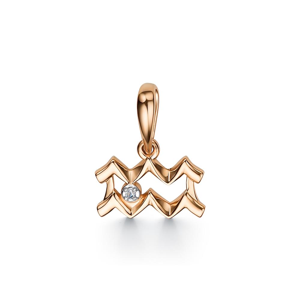 Подвеска из красного золота 585 пробы 34196-100 с бриллиантом