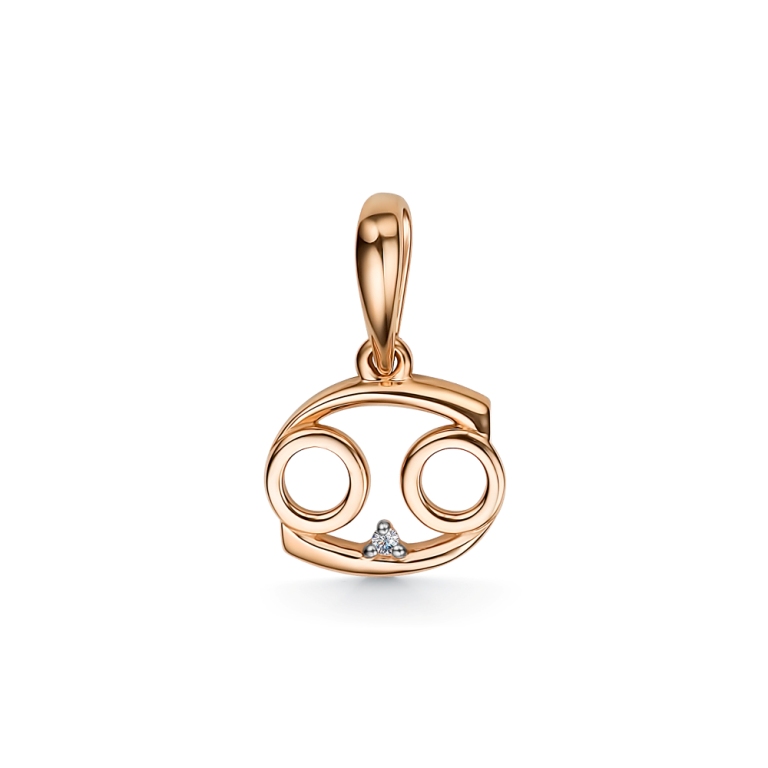 Подвеска из красного золота 585 пробы 34215-100 с бриллиантом