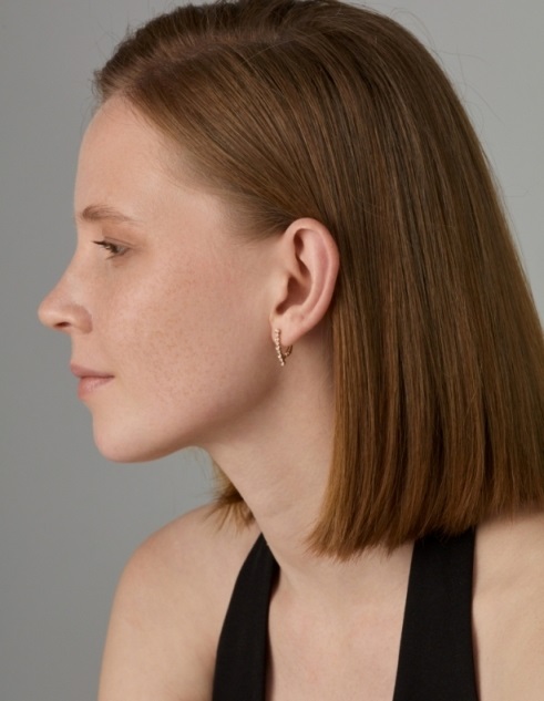 Серьги с английским замком женские из красного золота 585 пробы 26444-100 с бриллиантами