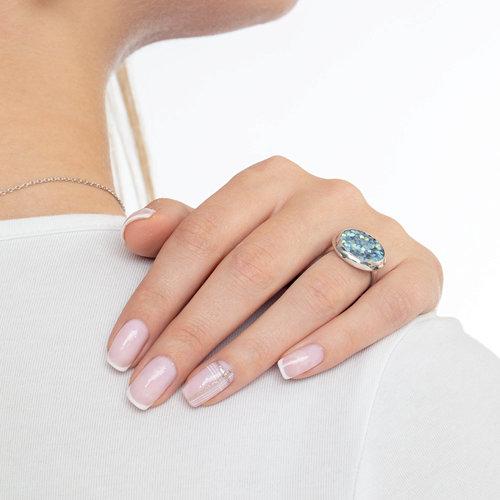 Кольцо из родированого серебра 925 пробы 94012430