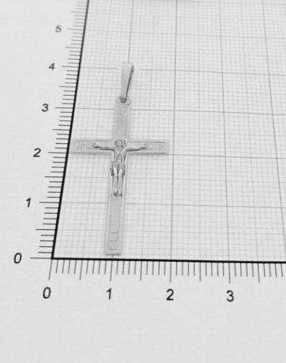 Крест из родированого серебра 925 пробы 10321