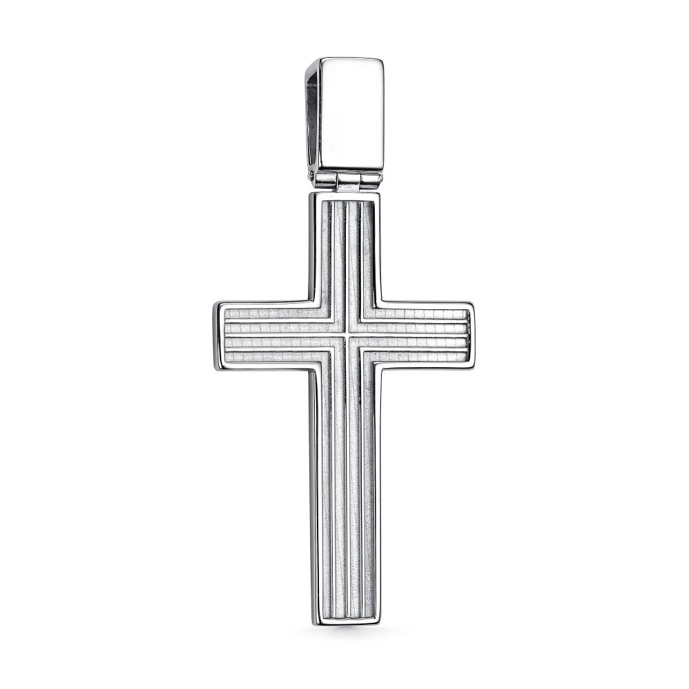 Крест из родированого серебра 925 пробы 03-3838/0КЦ1-17