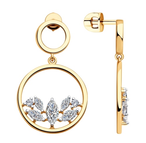 Пусеты из позолоченого серебра 925 пробы 93020924