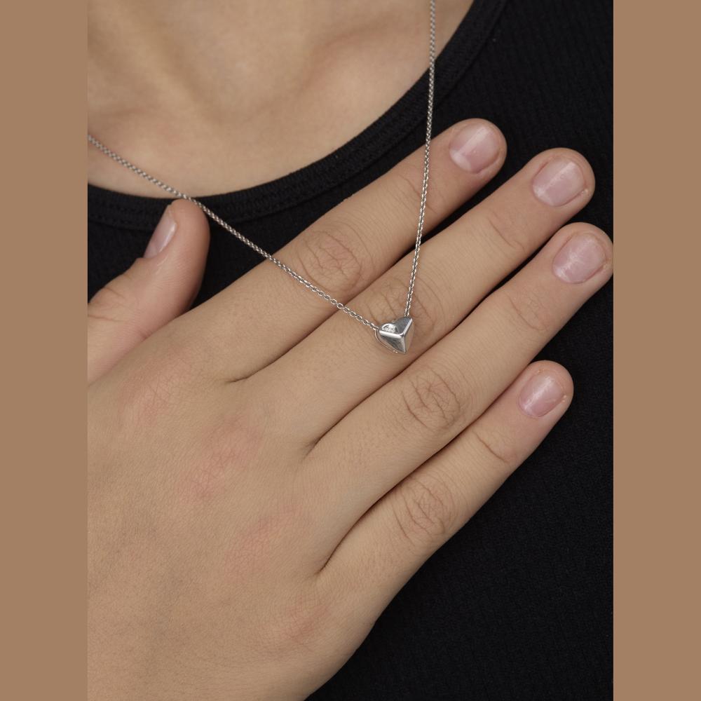 Подвеска из родированого серебра 925 пробы 03-4786/000Б-00 с бриллиантом