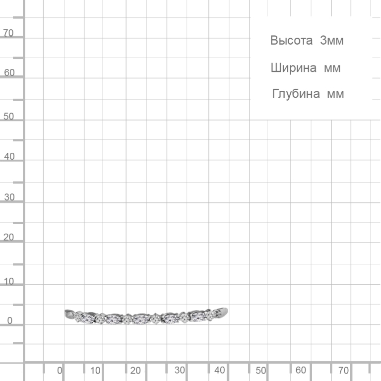 Браслет из родированого серебра 925 пробы 74639А