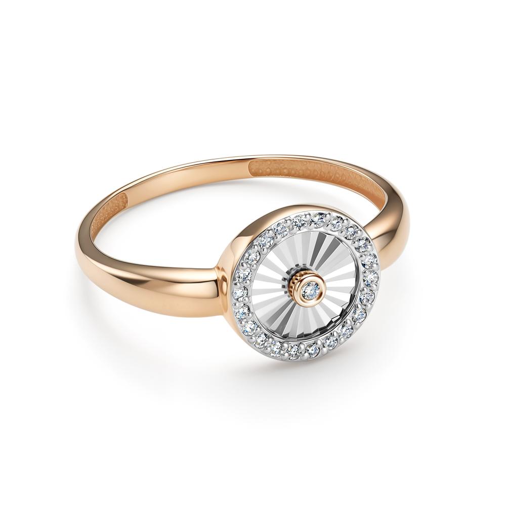 Кольцо из красного золота 585 пробы 16528-100 с бриллиантом