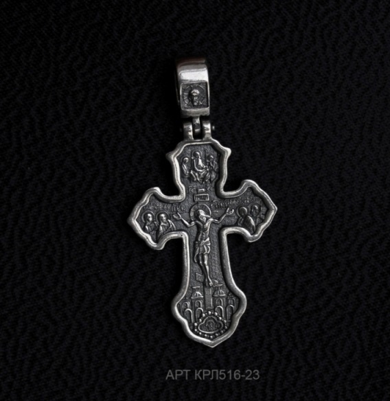 Крест из черненого серебра 925 пробы КРЛ516-23