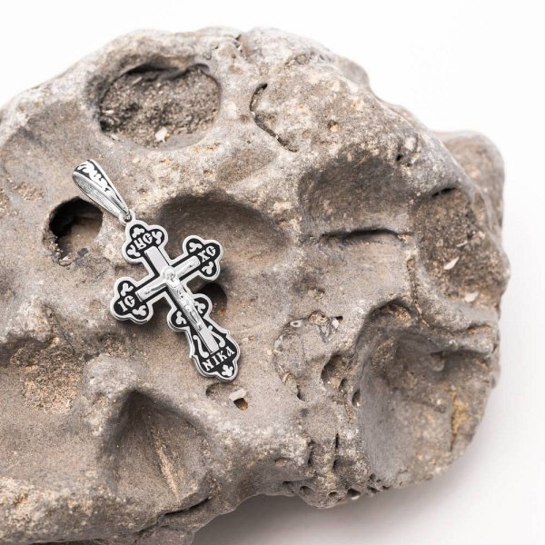 Крест из родированого серебра 925 пробы 0800177-00875