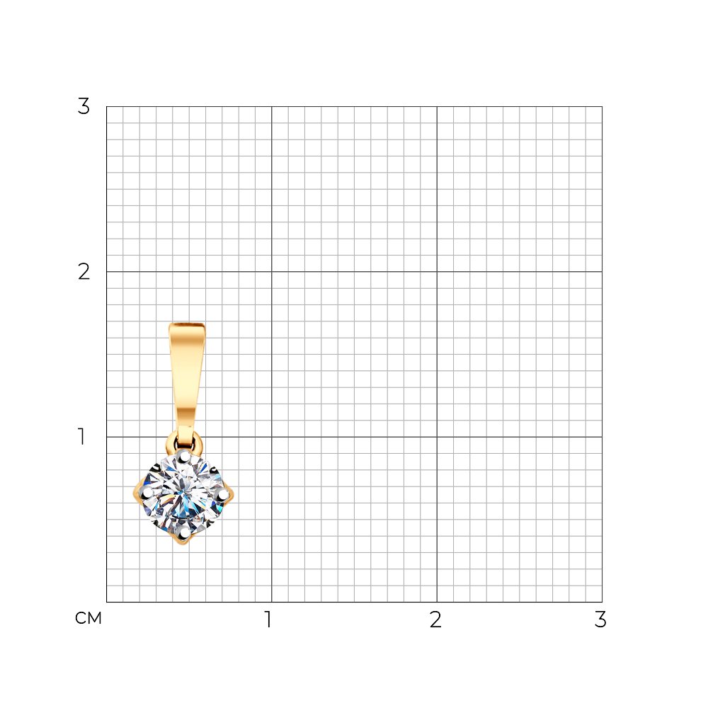 Подвеска из позолоченного серебра 925 пробы 89030026 с фианитом swarovski