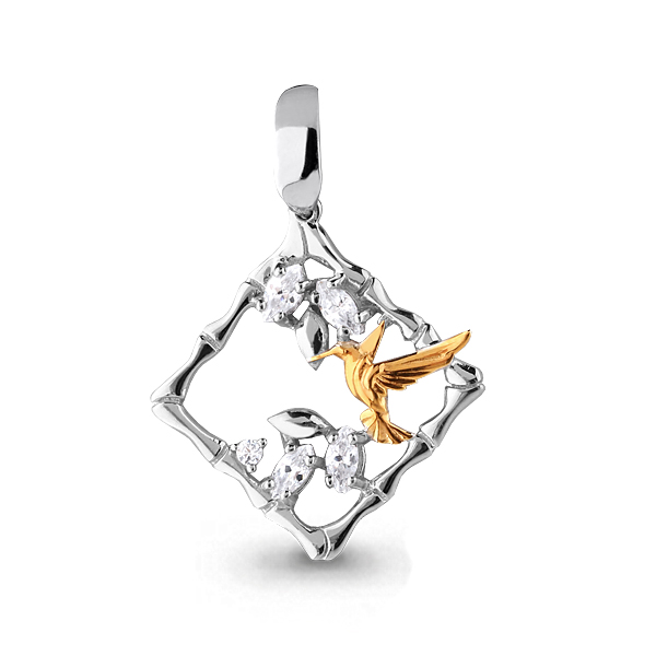 Подвеска из родированого серебра 925 пробы 23323