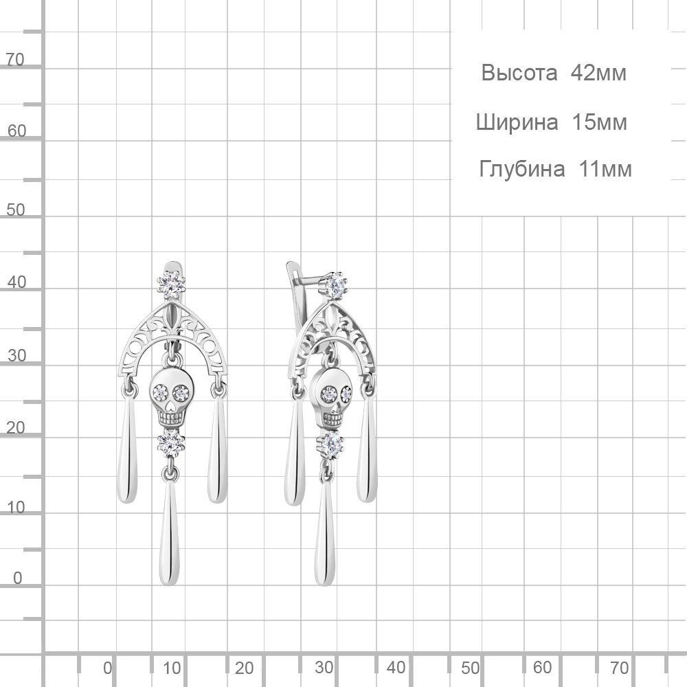 Серьги из серебра 48745А