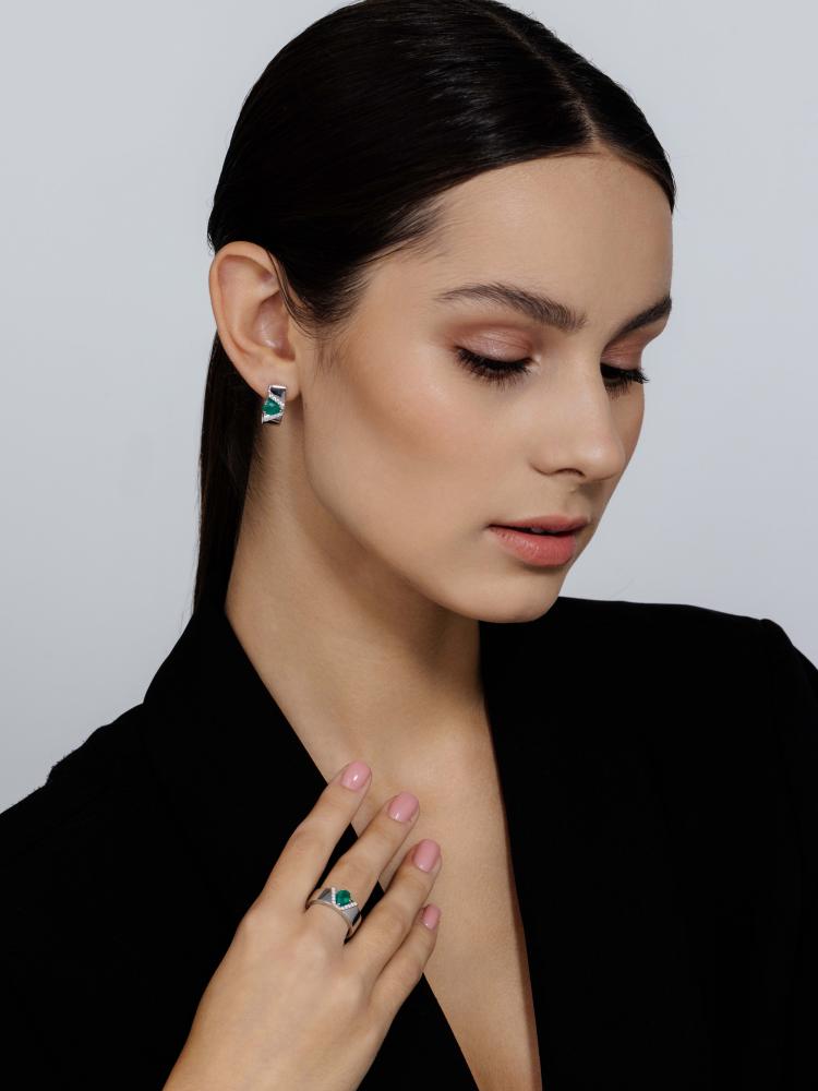 Серьги из серебра 02-4061/00АГ-00