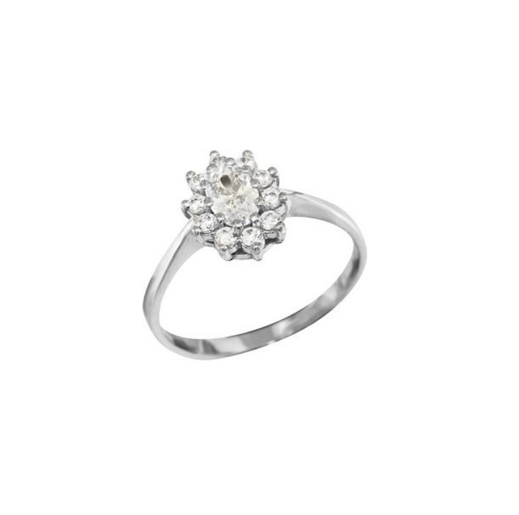 Кольцо из родированого серебра 925 пробы 1100258-00775