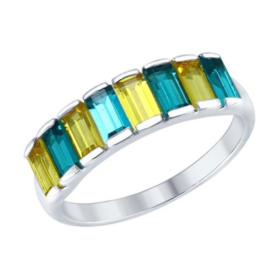 Кольцо из родированого серебра 925 пробы 94012564