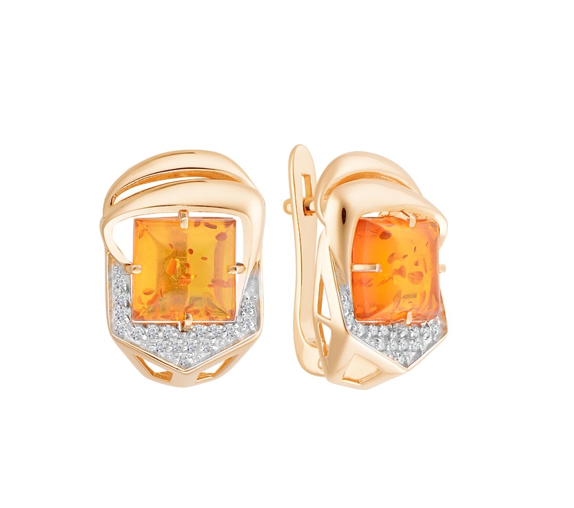 Серьги с английским замком женские из красного золота 585 пробы кл3159а-29