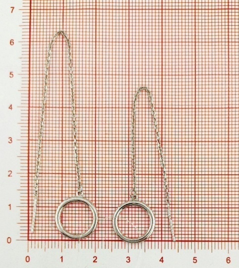 Серьги протяжки женские из родированого серебра 925 пробы 0221527-00245