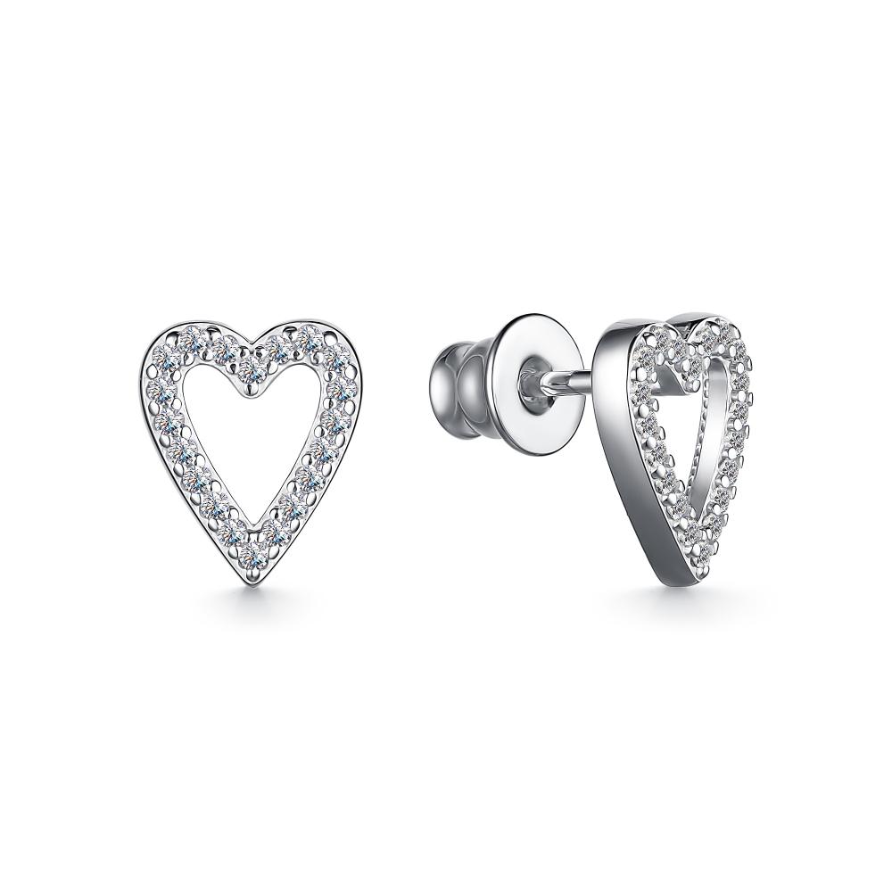 Пусеты из родированого серебра 925 пробы 02-4065/00КЦ-00