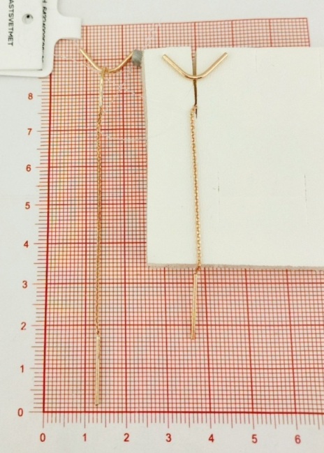 Серьги протяжки женские из красного золота 585 пробы НС12-405