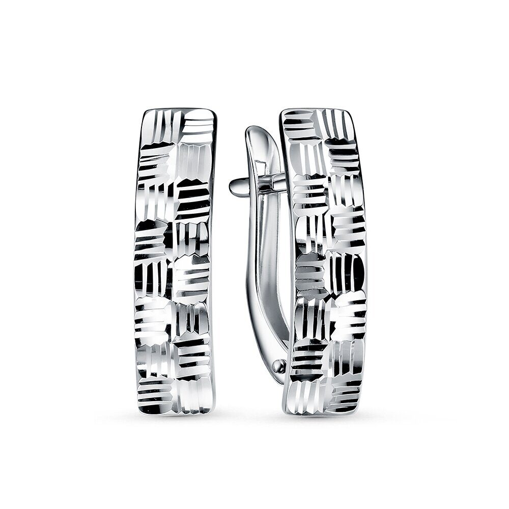 Серьги с английским замком женские из родированого серебра 925 пробы 3671029198