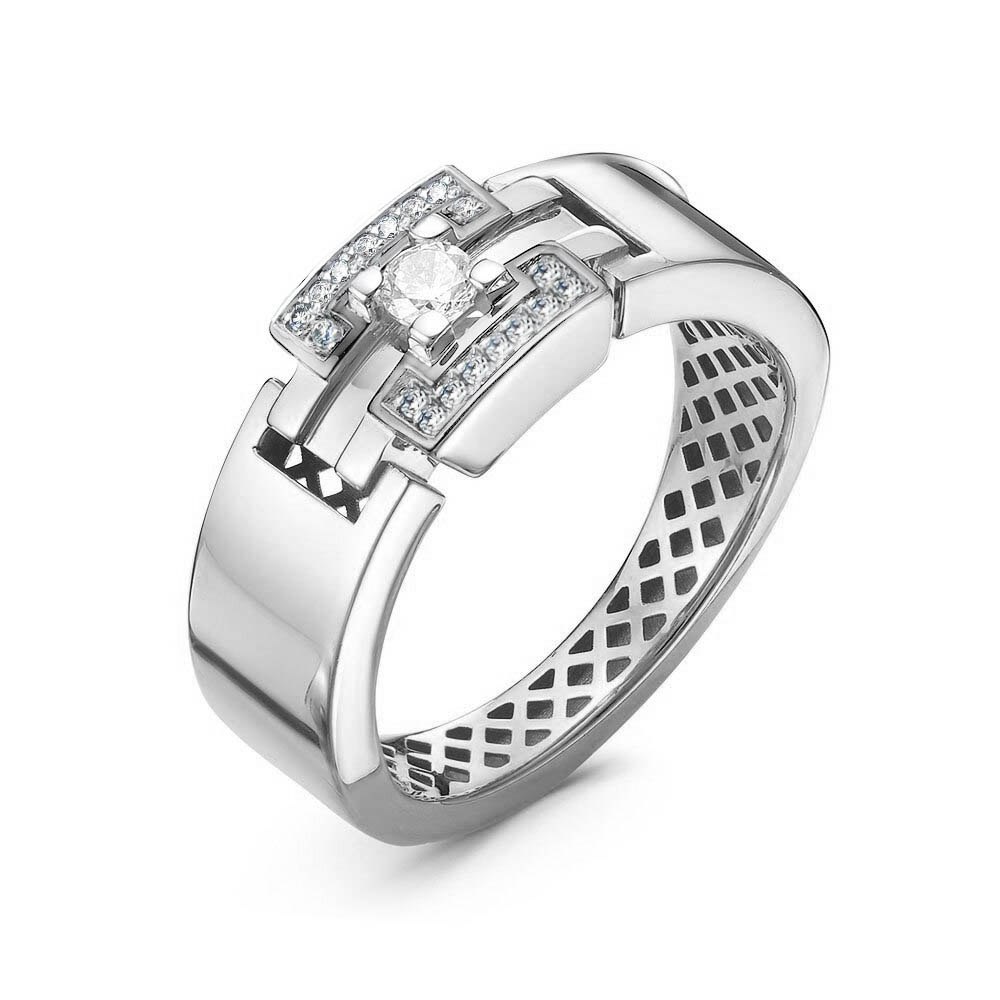 Кольцо из родированого серебра 925 пробы с110684