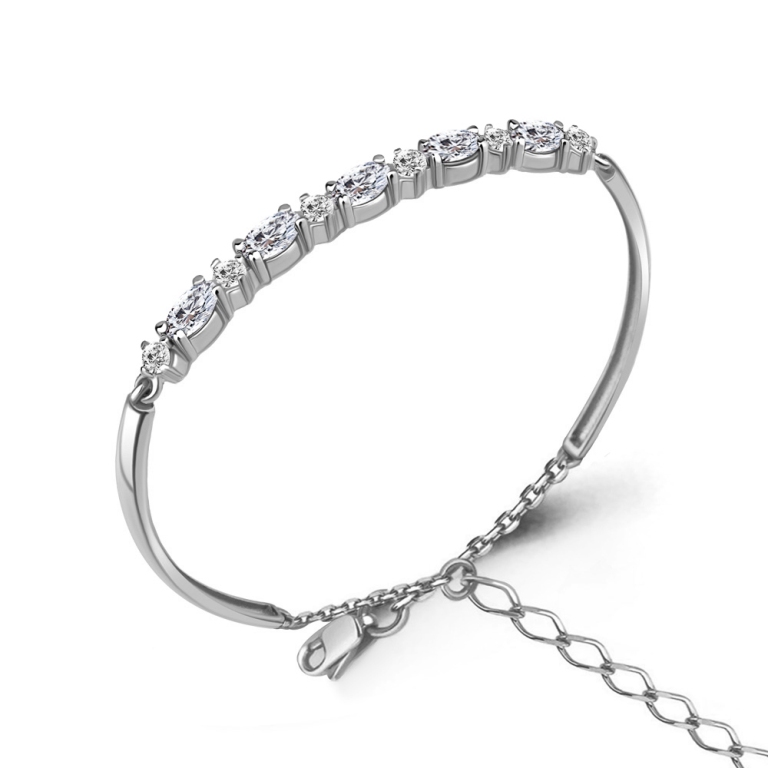 Браслет из родированого серебра 925 пробы 74639А