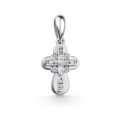 Крест из родированого серебра 925 пробы 03-5262/00КЦ-00