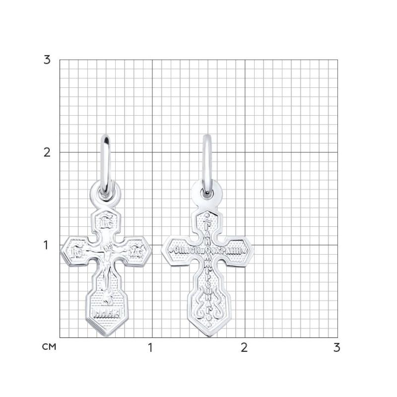 Крест из родированого серебра 925 пробы 94120104
